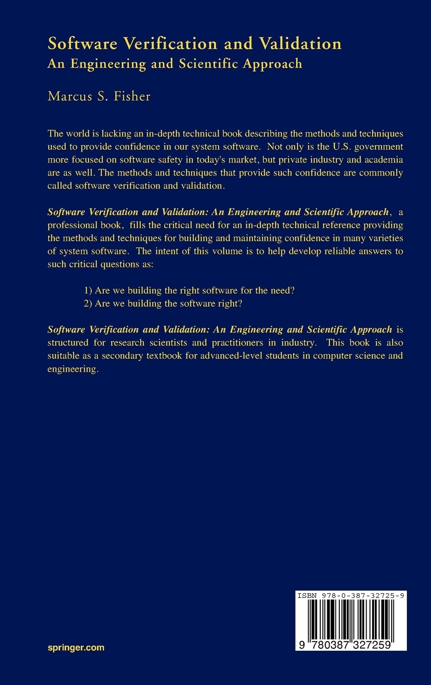 Rückseitencover Software Verification and Validation