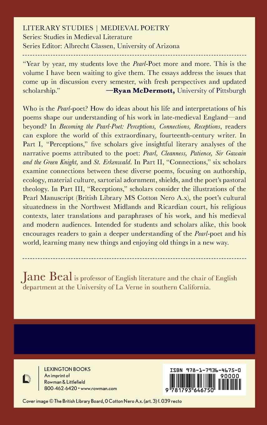 Rückseitencover Becoming the Pearl-Poet