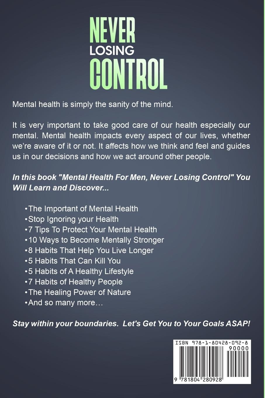 Rückseitencover Mental Health For Men