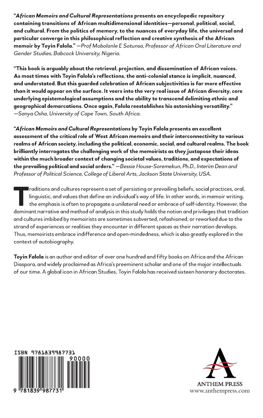 Rückseitencover African Memoirs and Cultural Representations