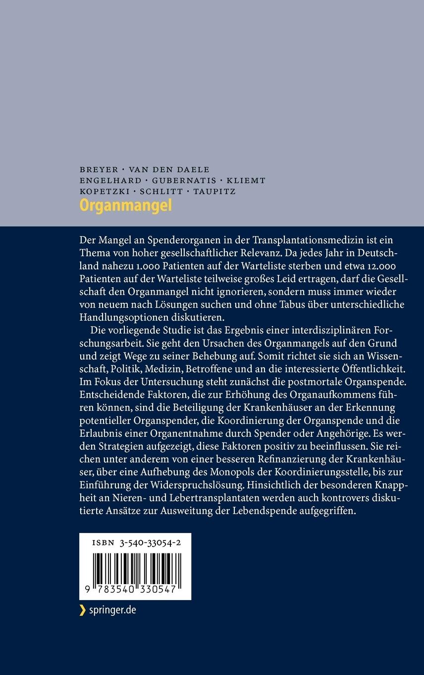 Rückseitencover Organmangel