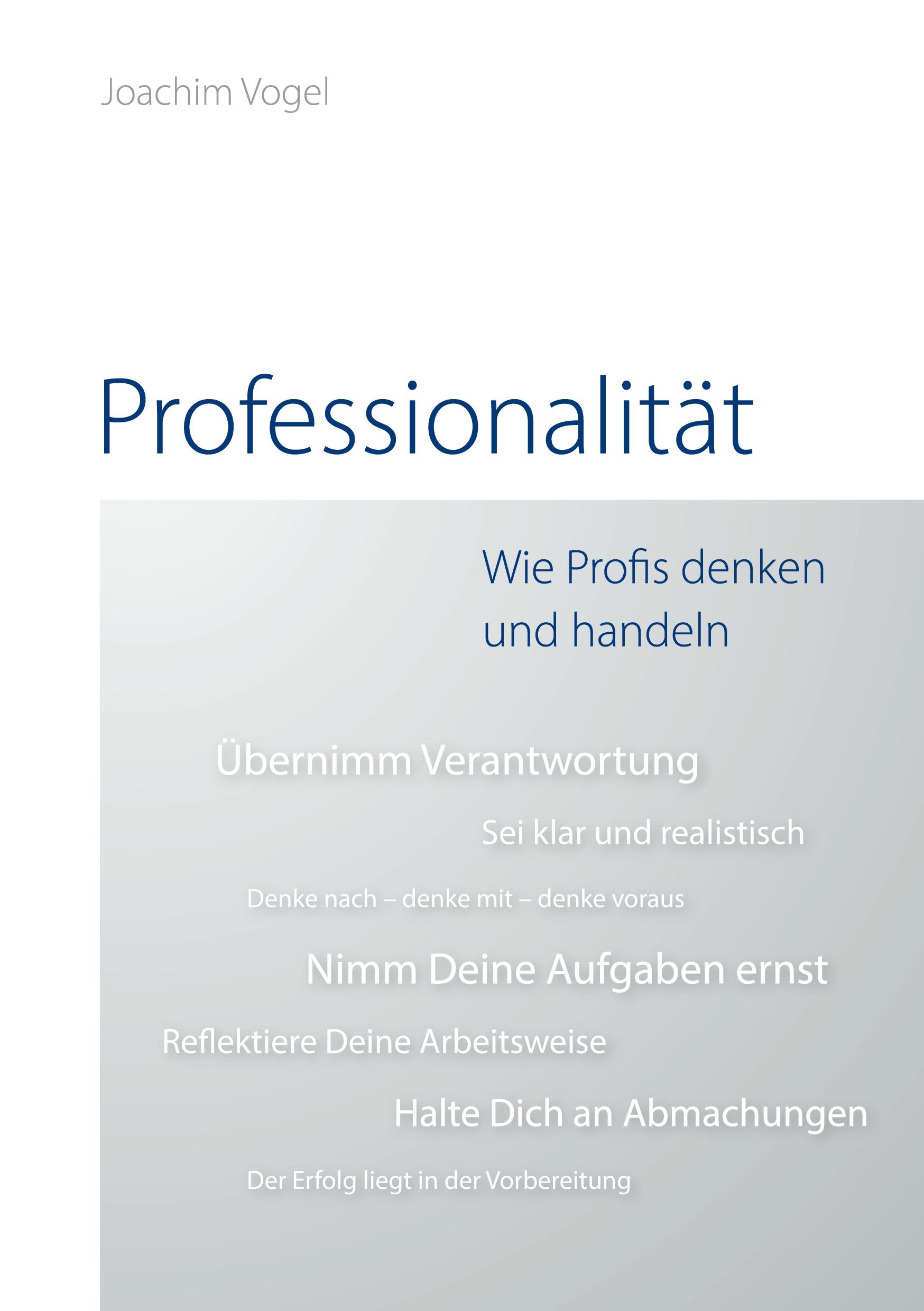 Vorderes Coverbild Professionalität