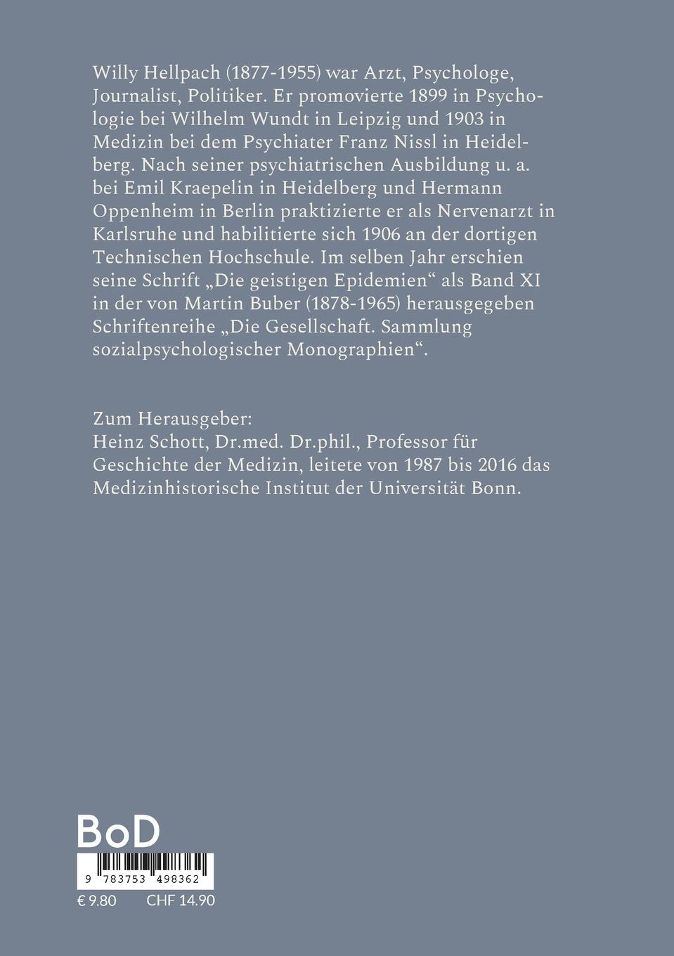 Rückseitencover Die geistigen Epidemien