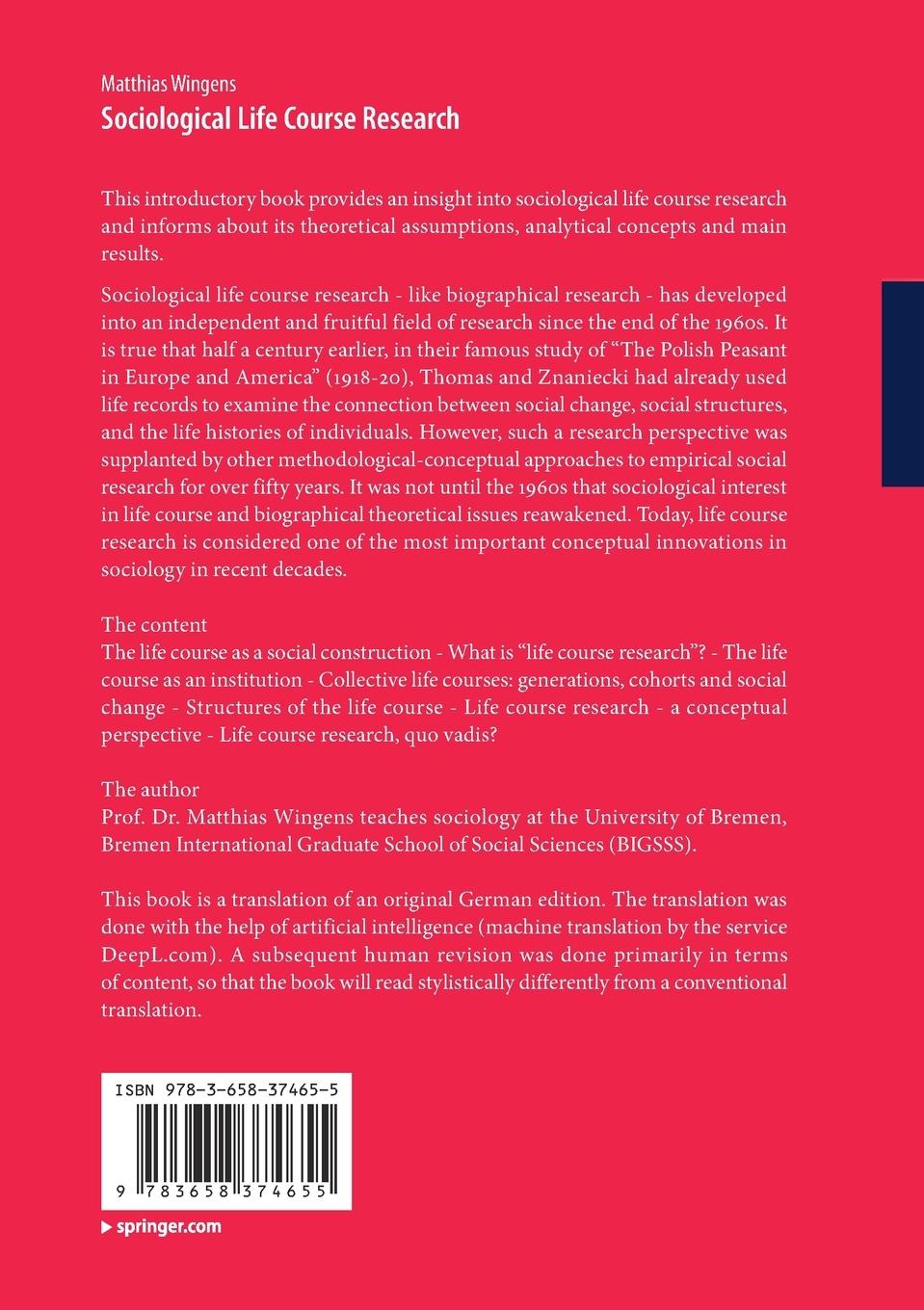 Rückseitencover Sociological Life Course Research