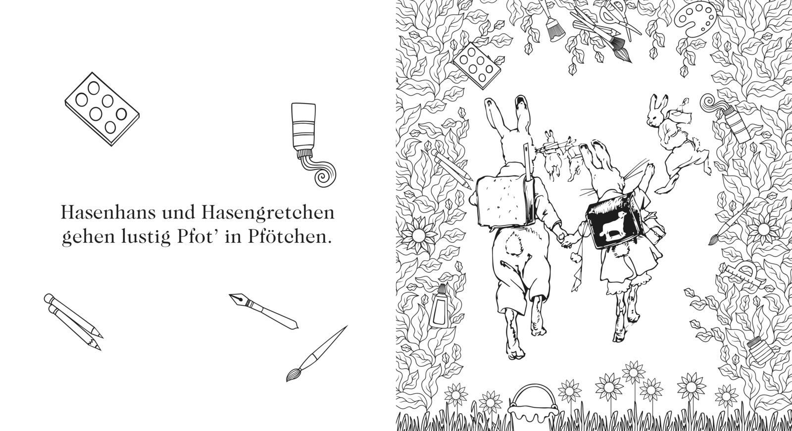 Beispielinhalt (Bild) Die Häschenschule: Das Malbuch aus der Häschenschule