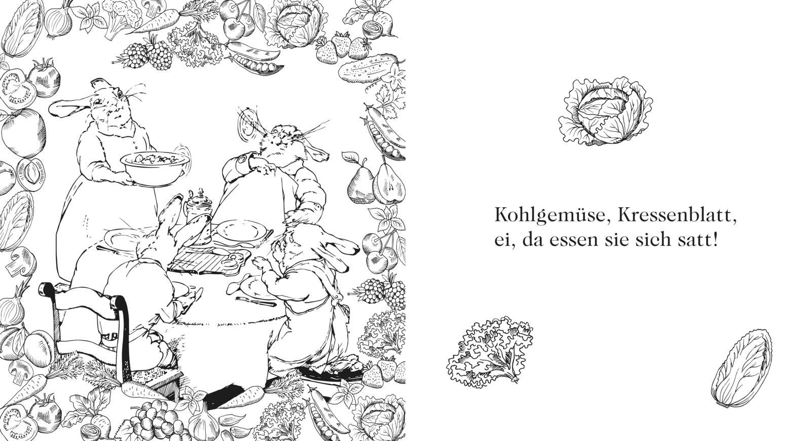 Beispielinhalt (Bild) Die Häschenschule: Das Malbuch aus der Häschenschule