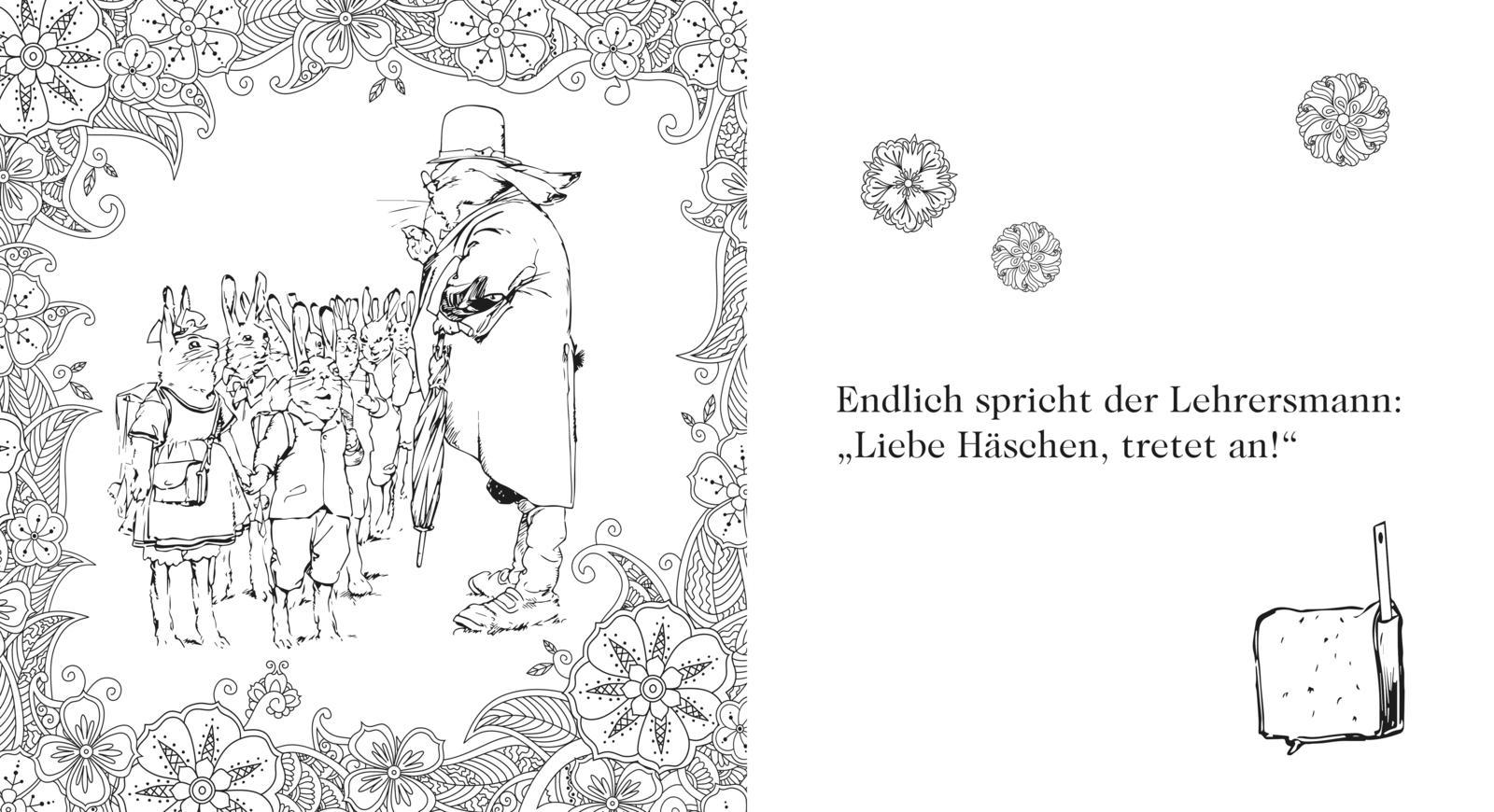 Beispielinhalt (Bild) Die Häschenschule: Das Malbuch aus der Häschenschule