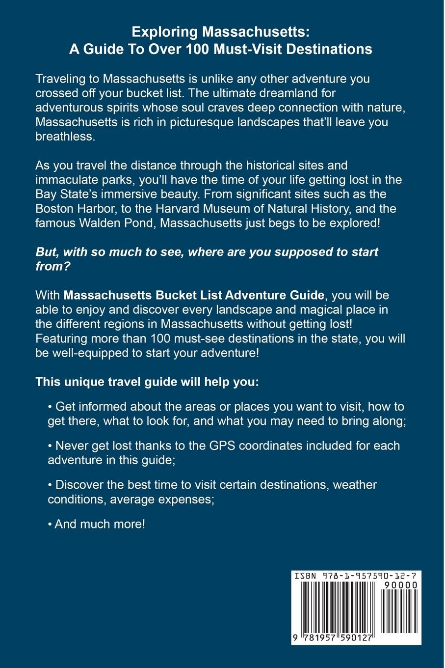 Rückseitencover Massachusetts Bucket List Adventure Guide