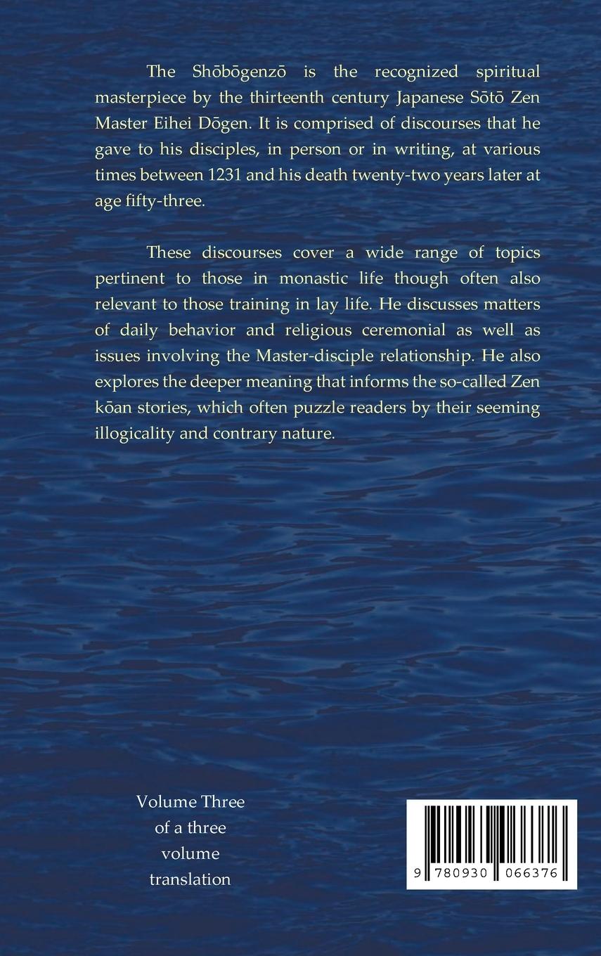 Rückseitencover Shobogenzo - Volume III of III
