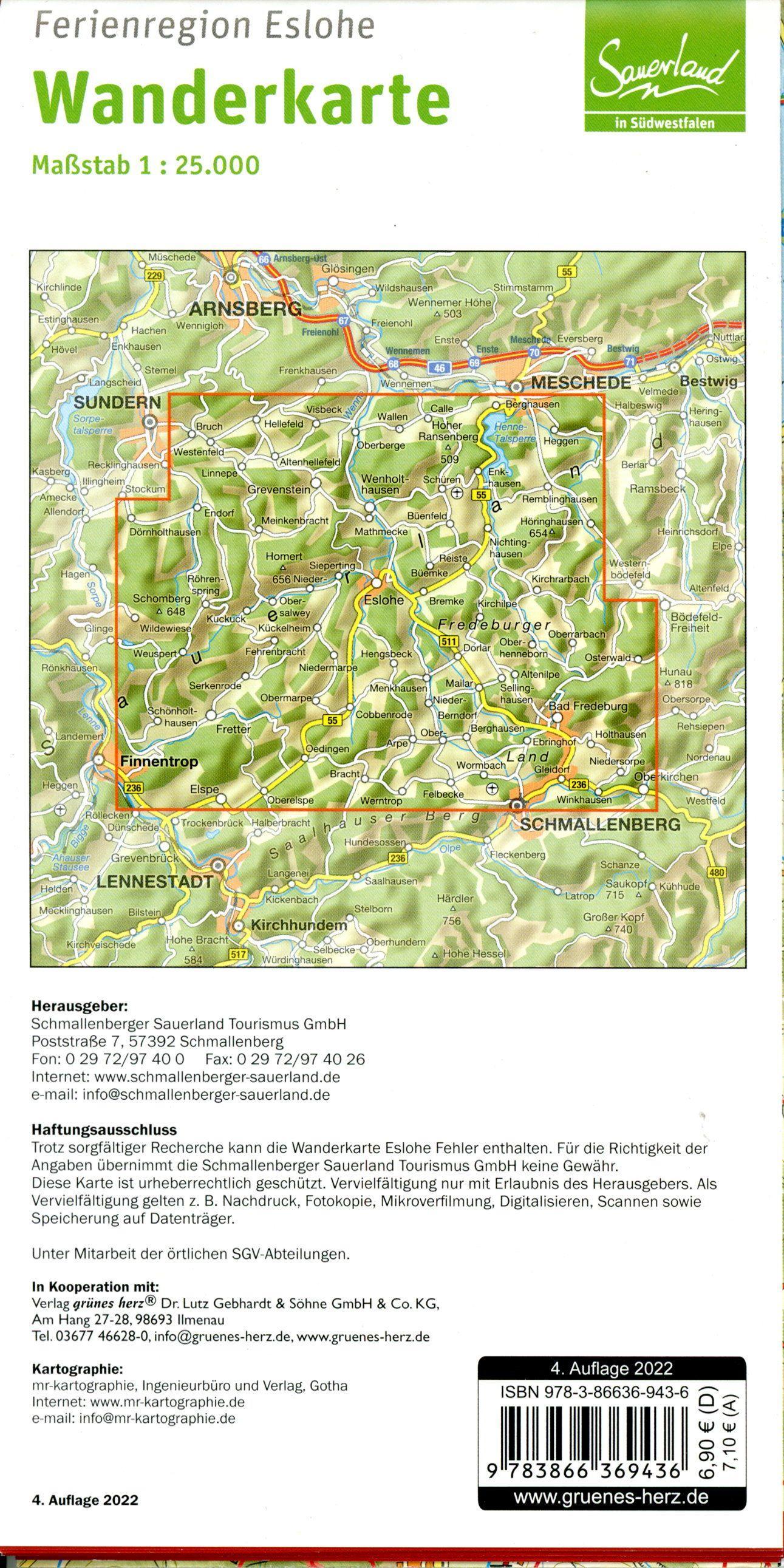 Beispielinhalt (Bild) Wanderkarte Eslohe