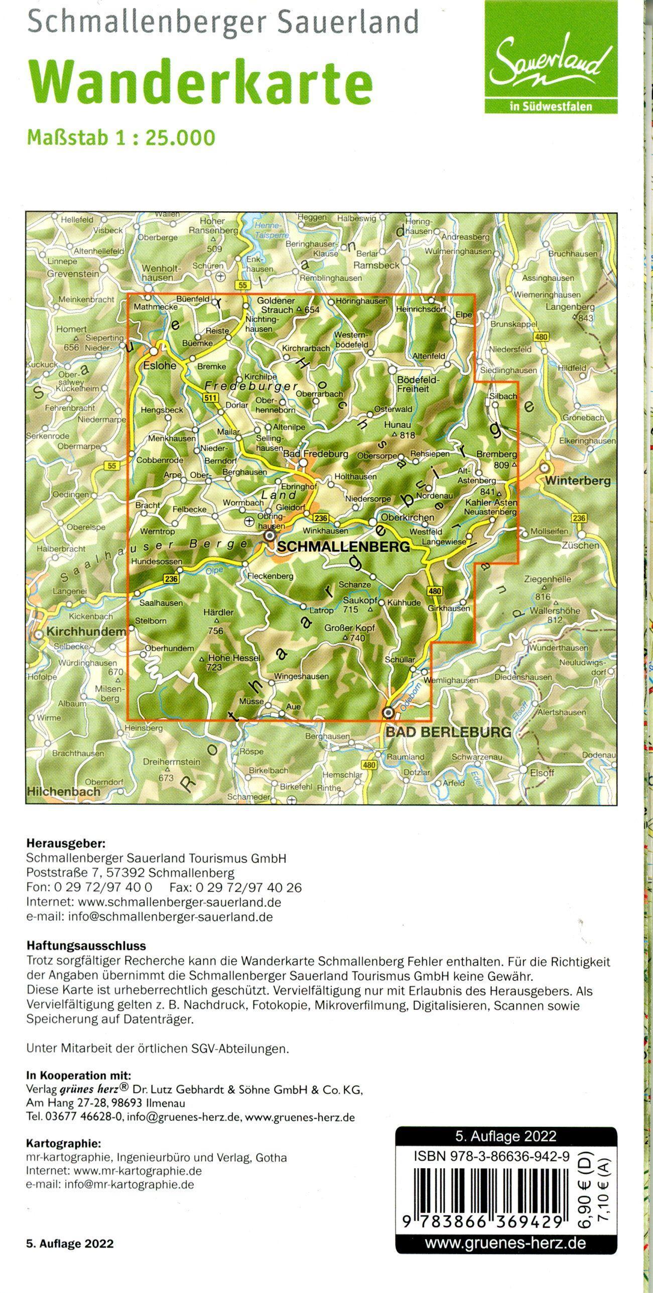 Beispielinhalt (Bild) Wanderkarte Schmallenberg