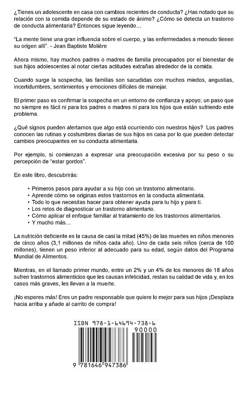 Rückseitencover Desordenes Alimenticios durante la Adolescencia