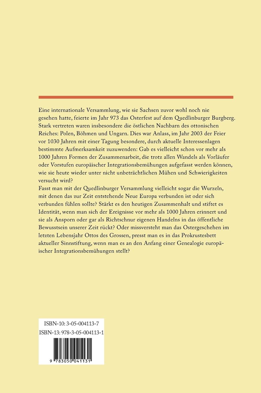 Rückseitencover Der Hoftag in Quedlinburg 973
