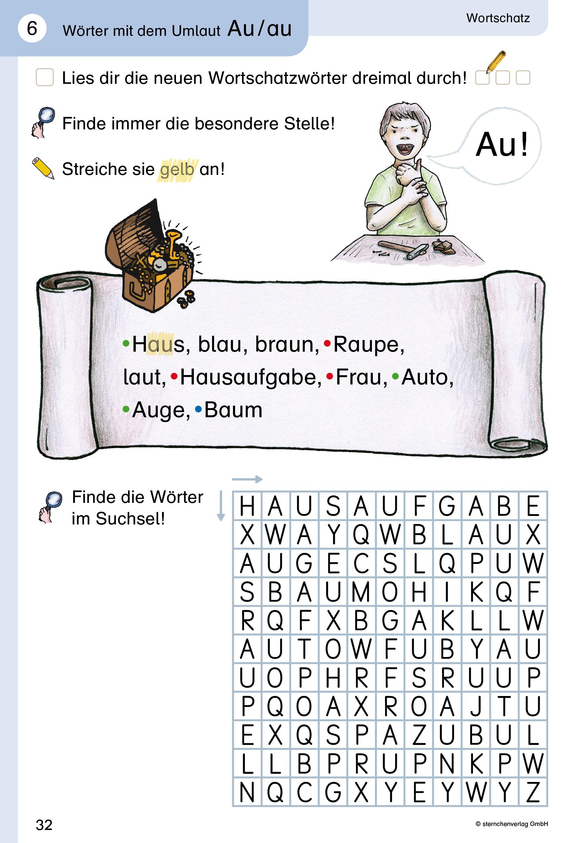 Beispielinhalt (Bild) Mein Lupenschreibheft 2 - Ich kann richtig schreiben - Ausgabe mit Artikelkennzeichnung (DaZ)