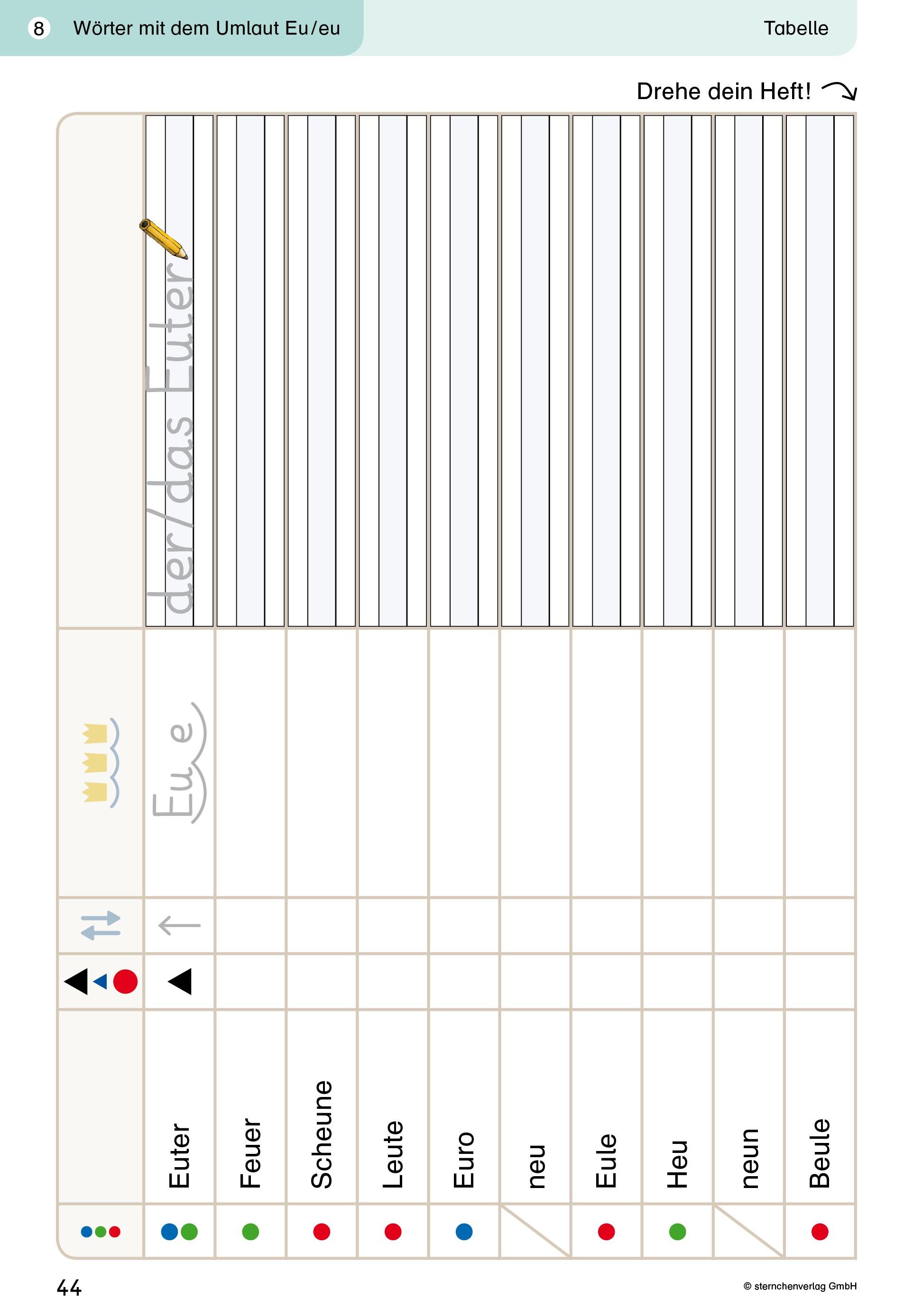 Beispielinhalt (Bild) Mein Lupenschreibheft 2 - Ich kann richtig schreiben - Ausgabe mit Artikelkennzeichnung (DaZ)