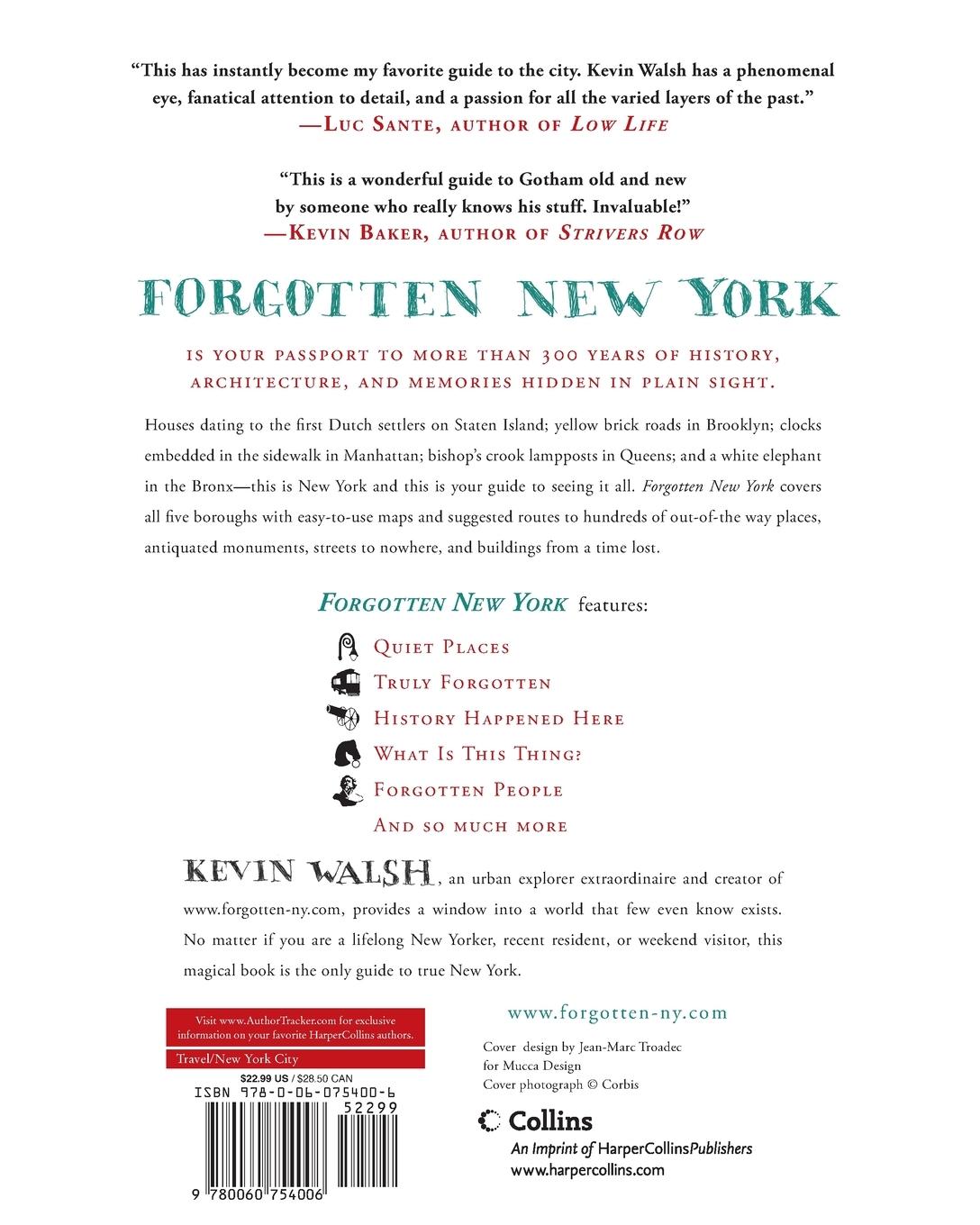 Rückseitencover Forgotten New York