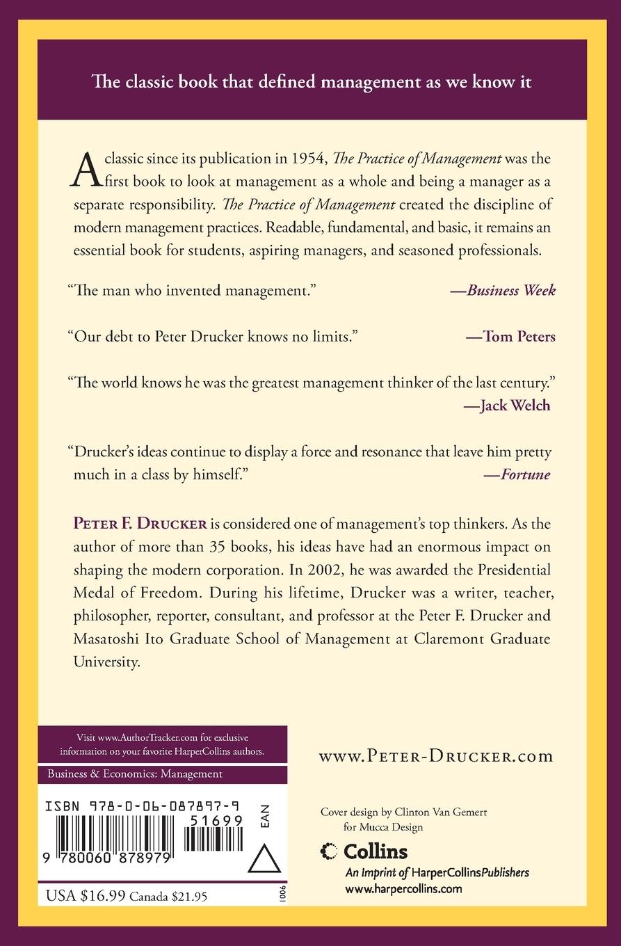 Rückseitencover The Practice of Management