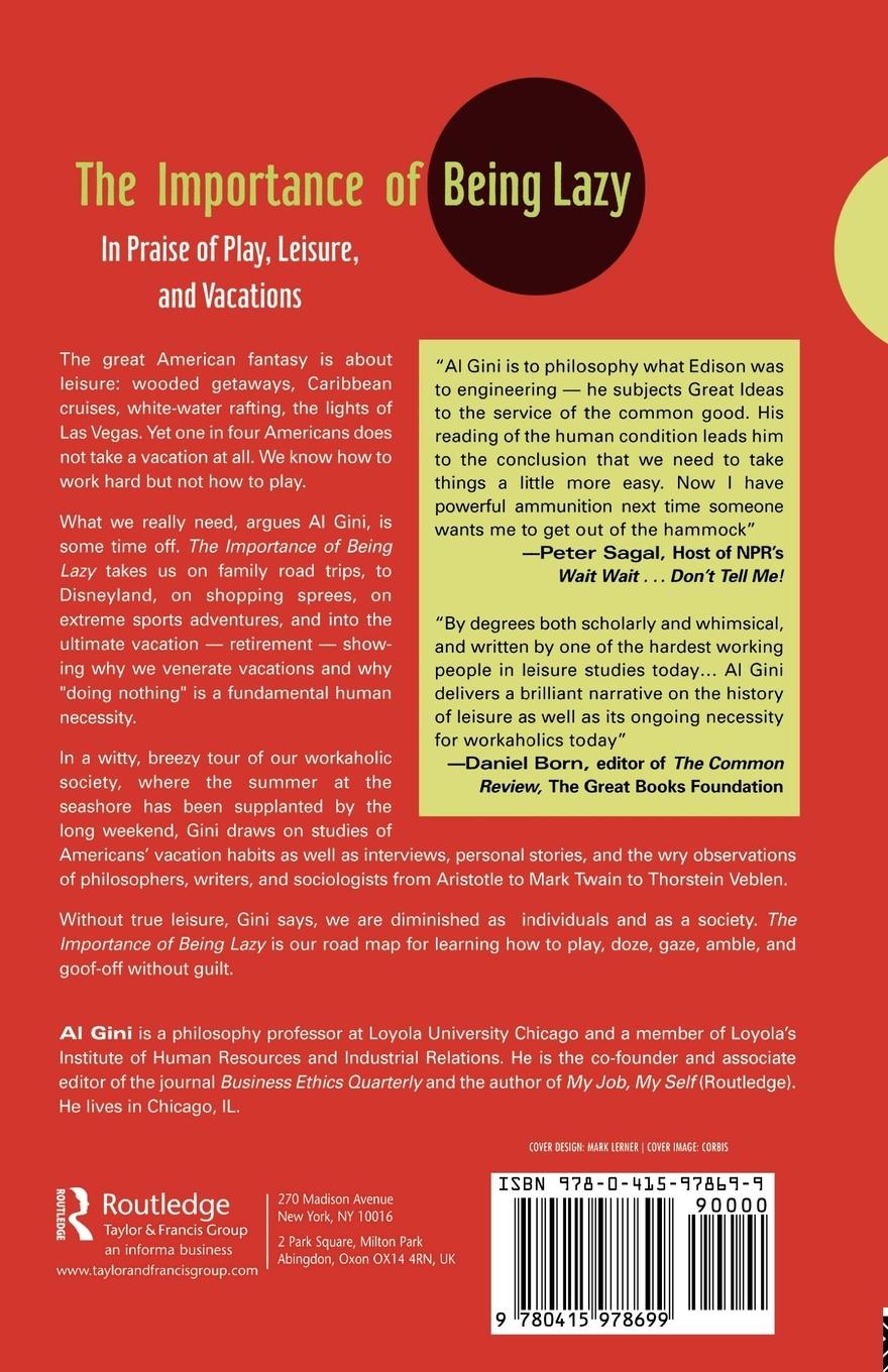 Rückseitencover The Importance of Being Lazy