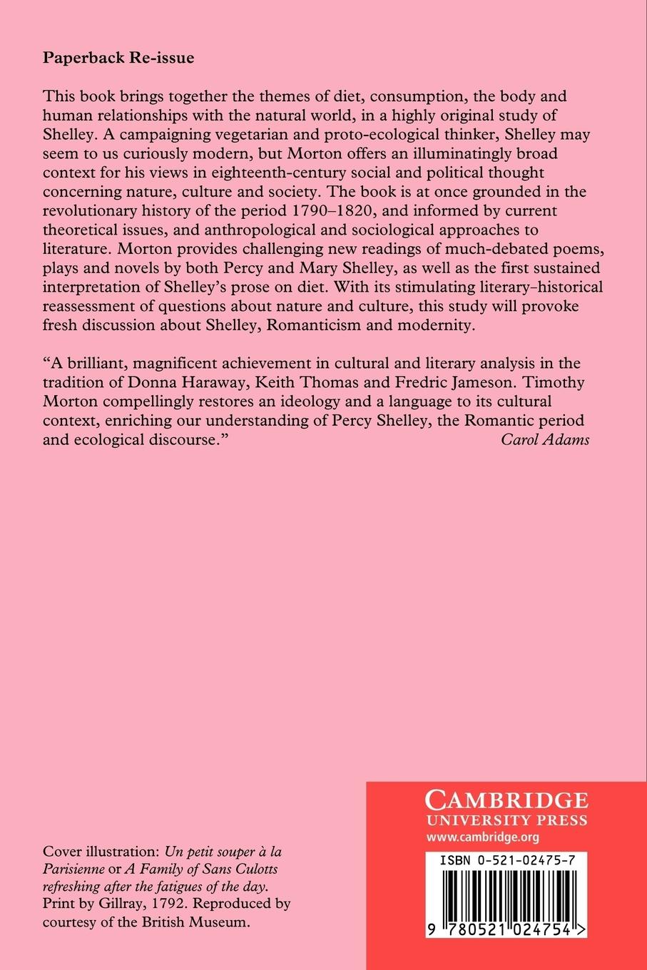 Rückseitencover Shelley and the Revolution in Taste