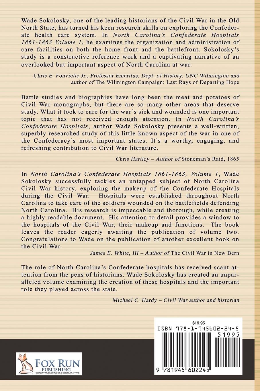 Rückseitencover North Carolina's Confederate Hospitals, 1861-1863, Volume I
