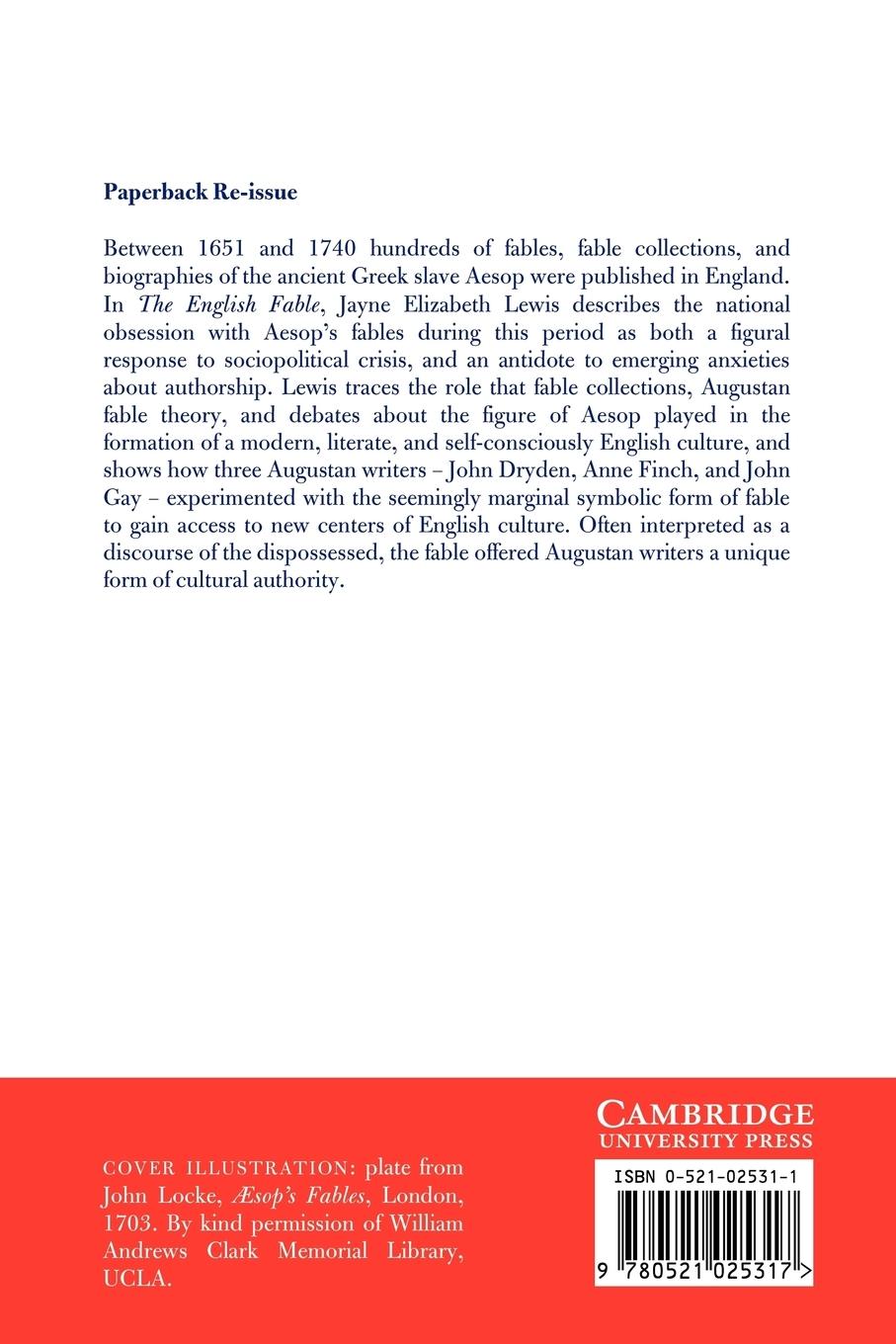 Rückseitencover The English Fable