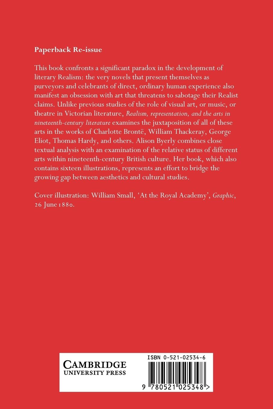 Rückseitencover Realism, Representation, and the Arts in Nineteenth-Century Literature