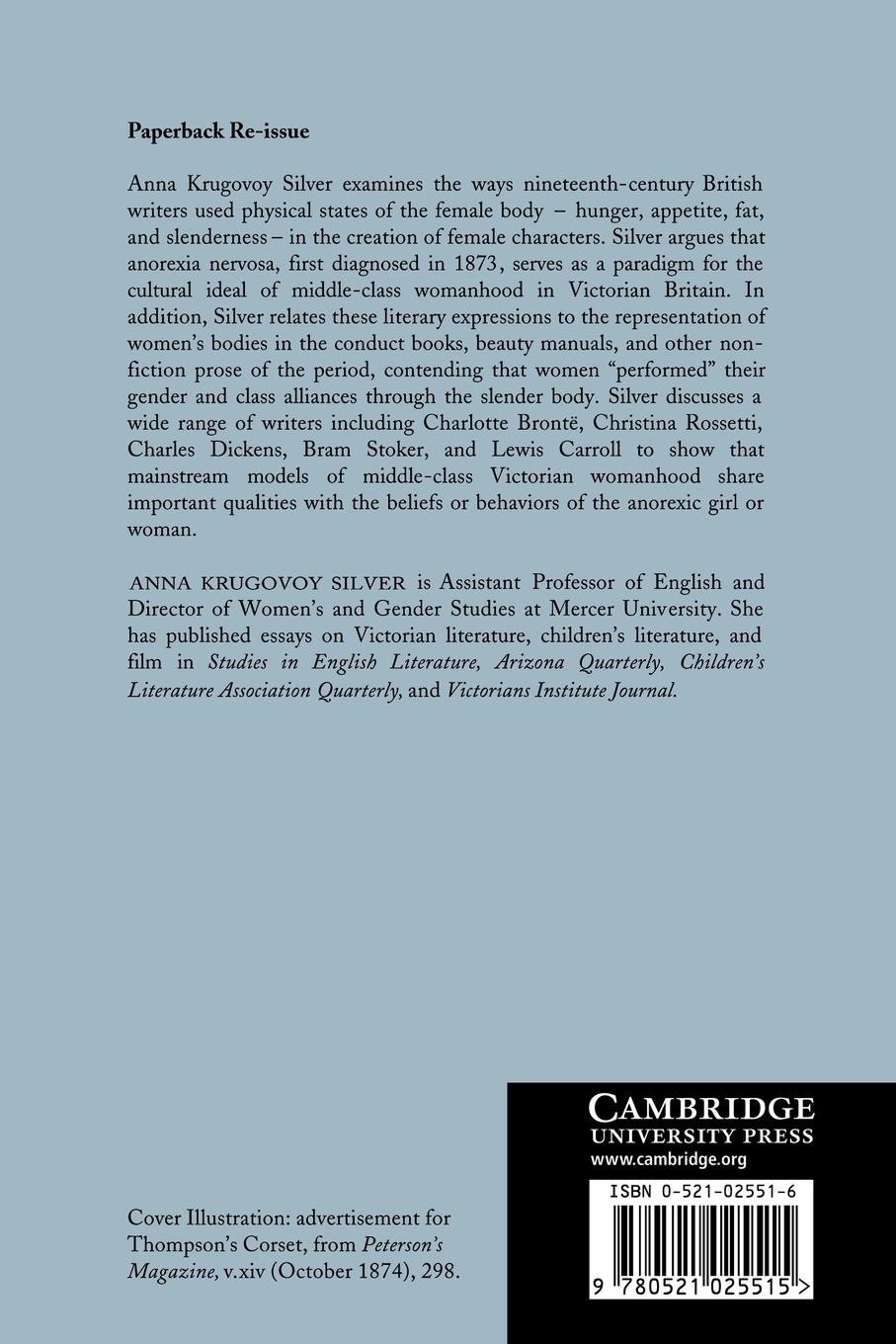 Rückseitencover Victorian Literature and the Anorexic Body