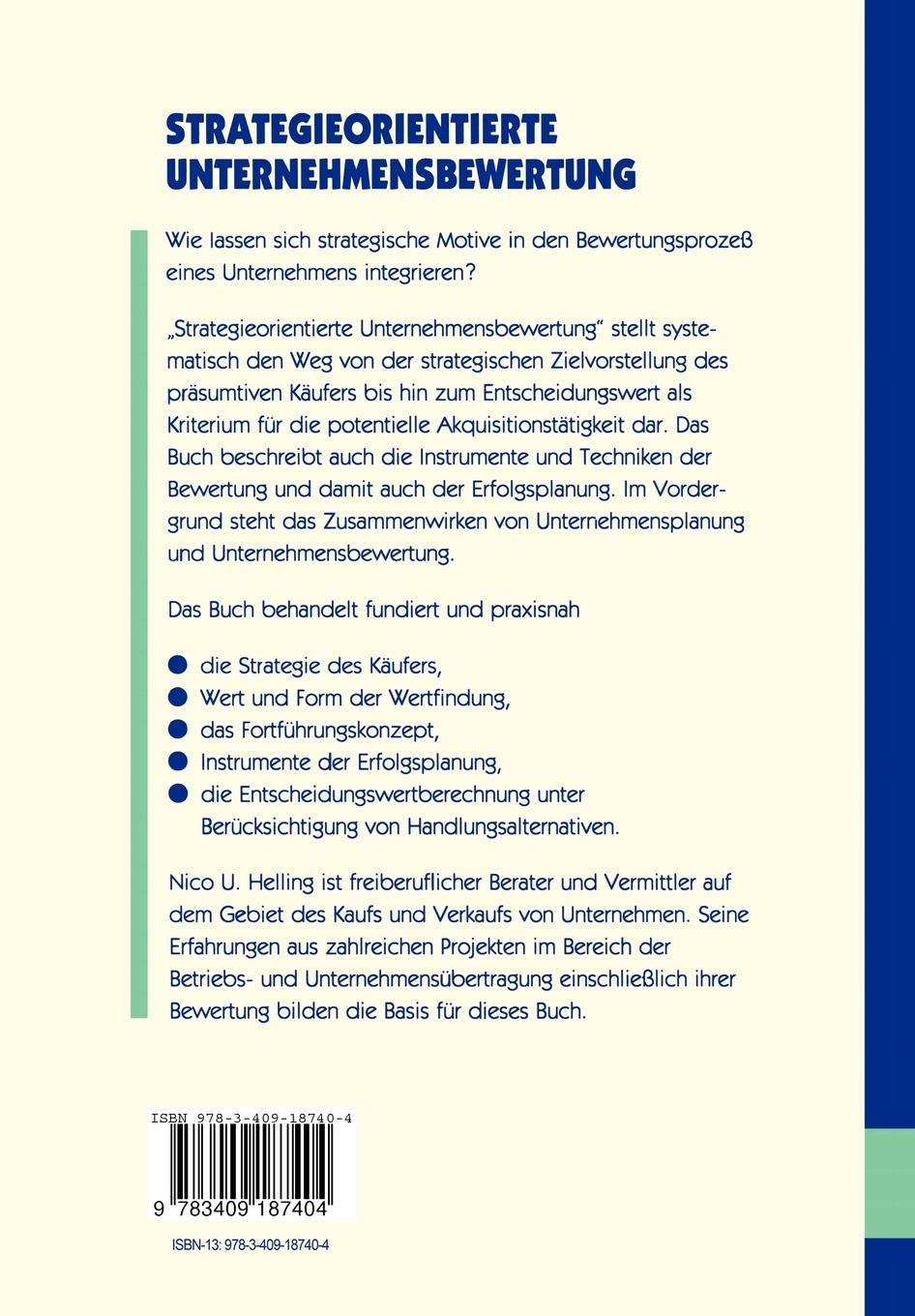 Rückseitencover Strategieorientierte Unternehmensbewertung