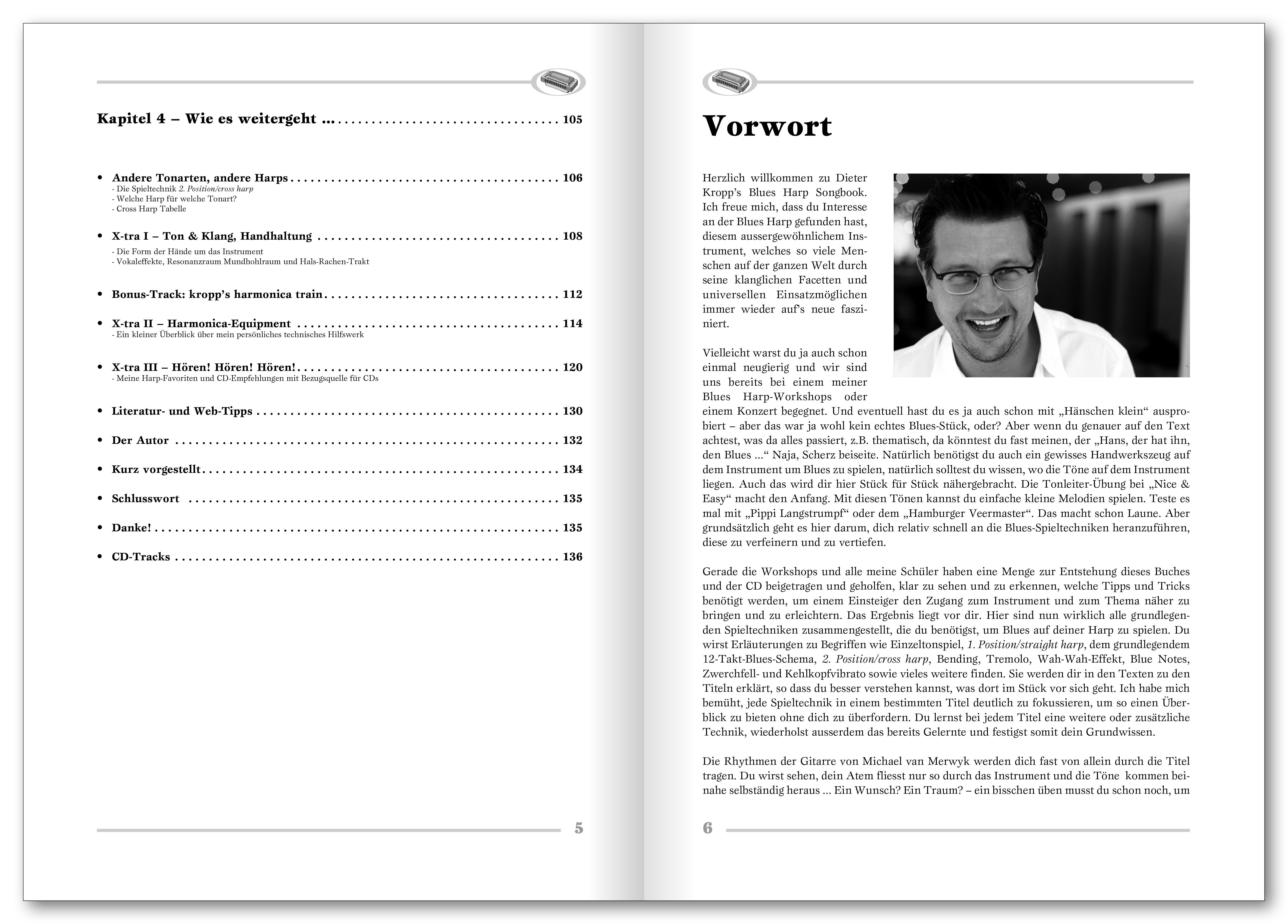 Beispielinhalt (Bild) Blues Harp Songbook
