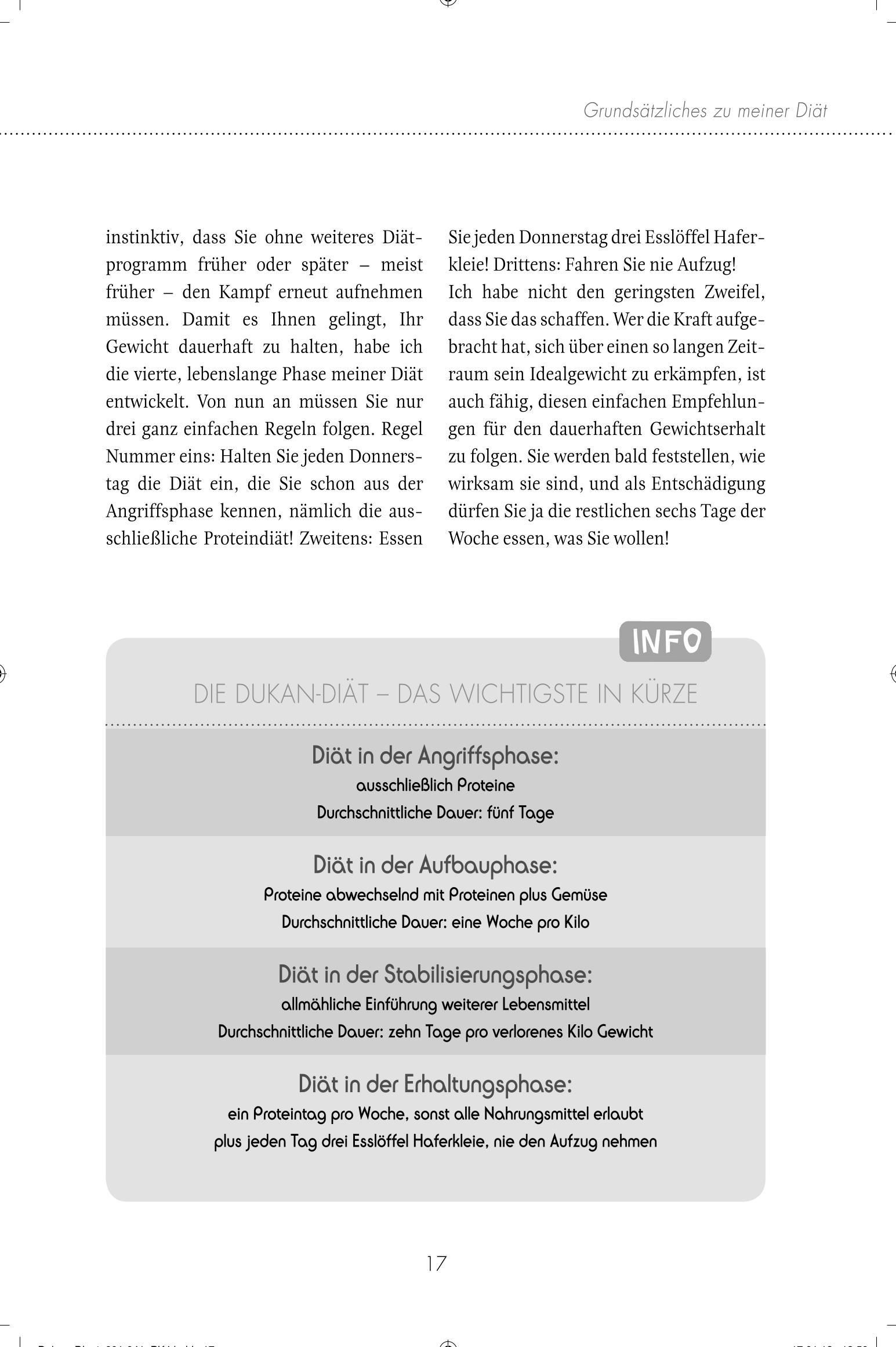 Beispielinhalt (Bild) Die Dukan Diät