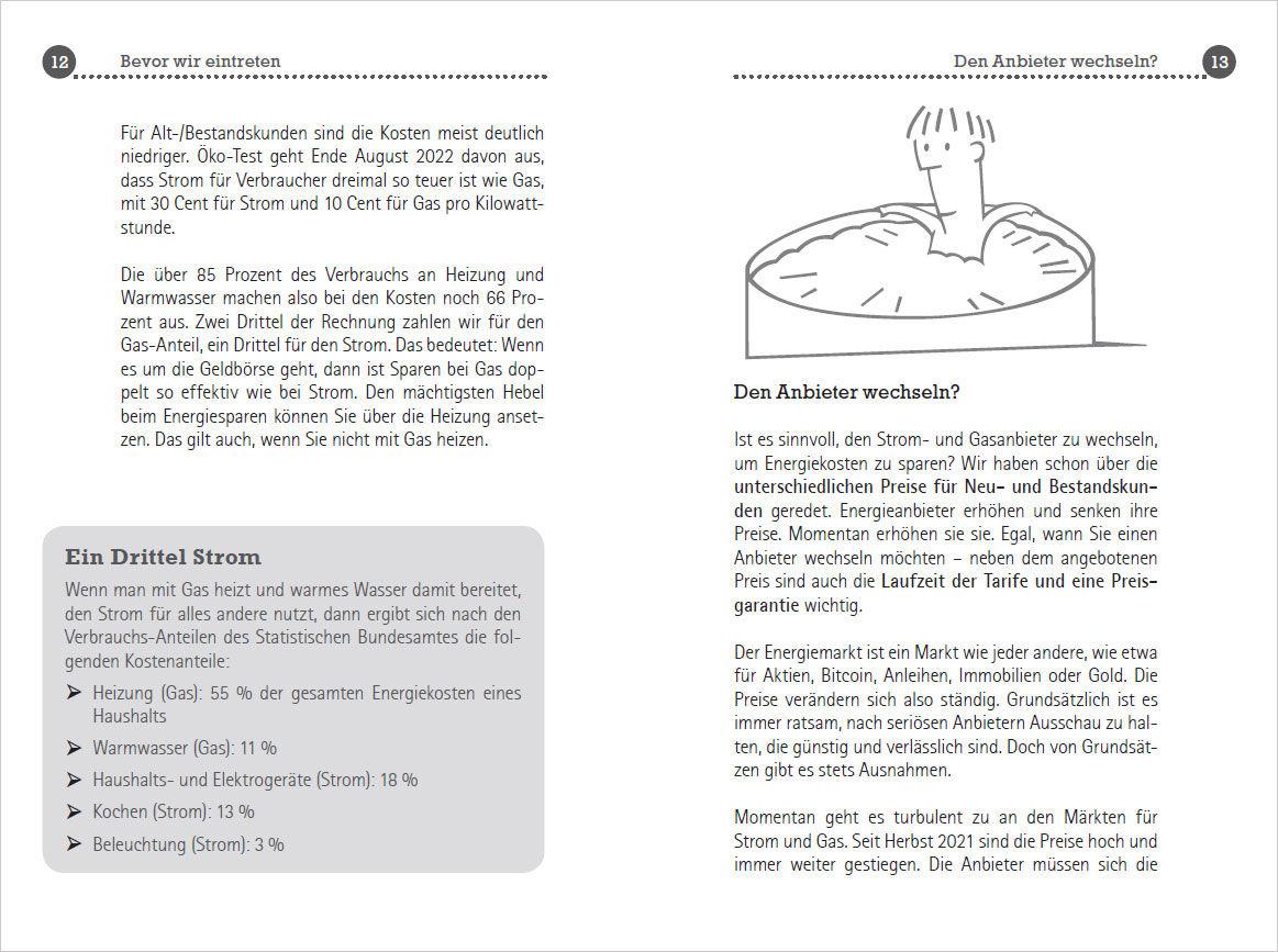 Beispielinhalt (Bild) Energie sparen - Tipps und Tricks für Haushalt, Heizung, Auto u.v.m. Mit Checklisten für Einsparpotentiale