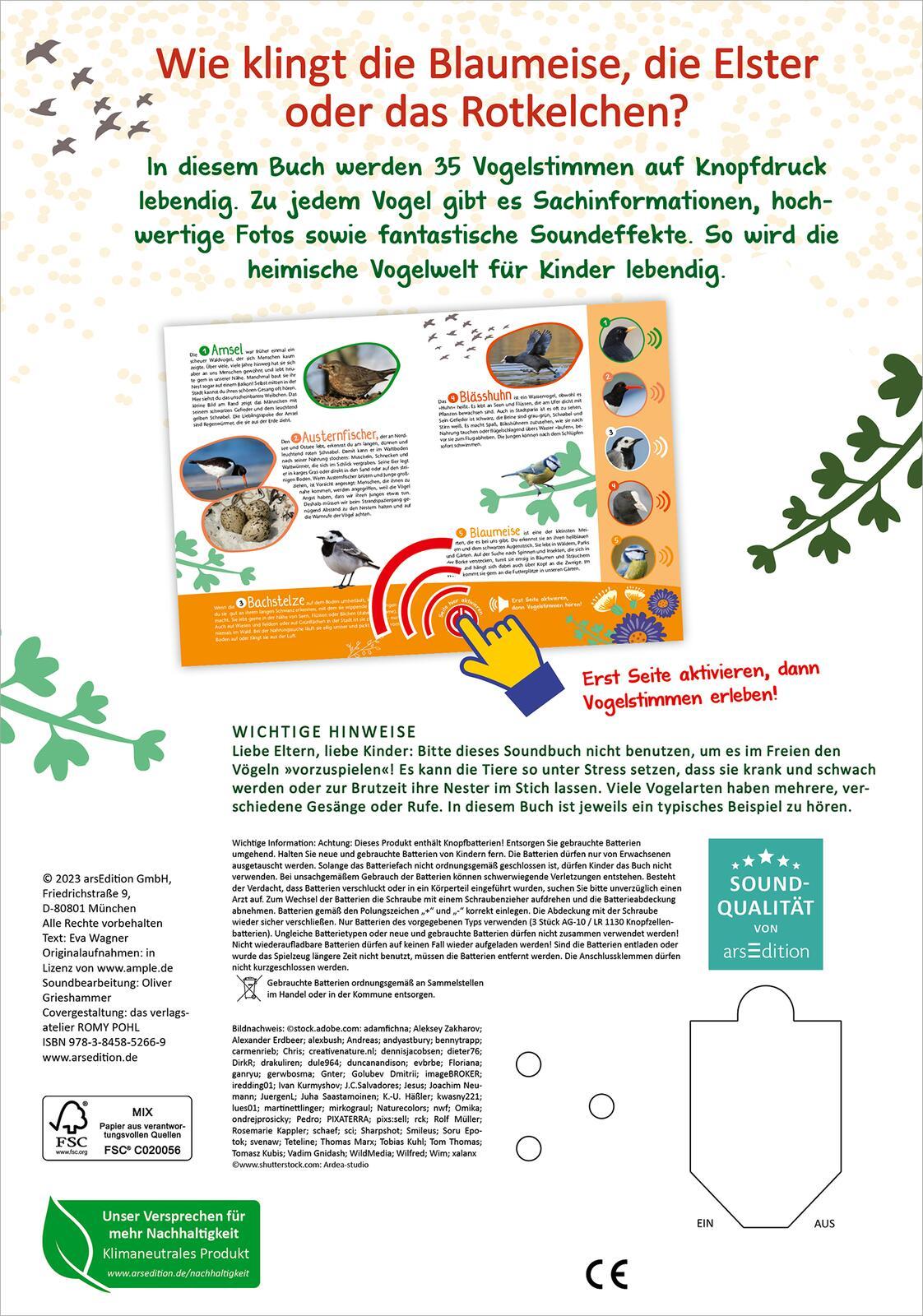 Rückseitencover Mein großes Soundbuch Vögel