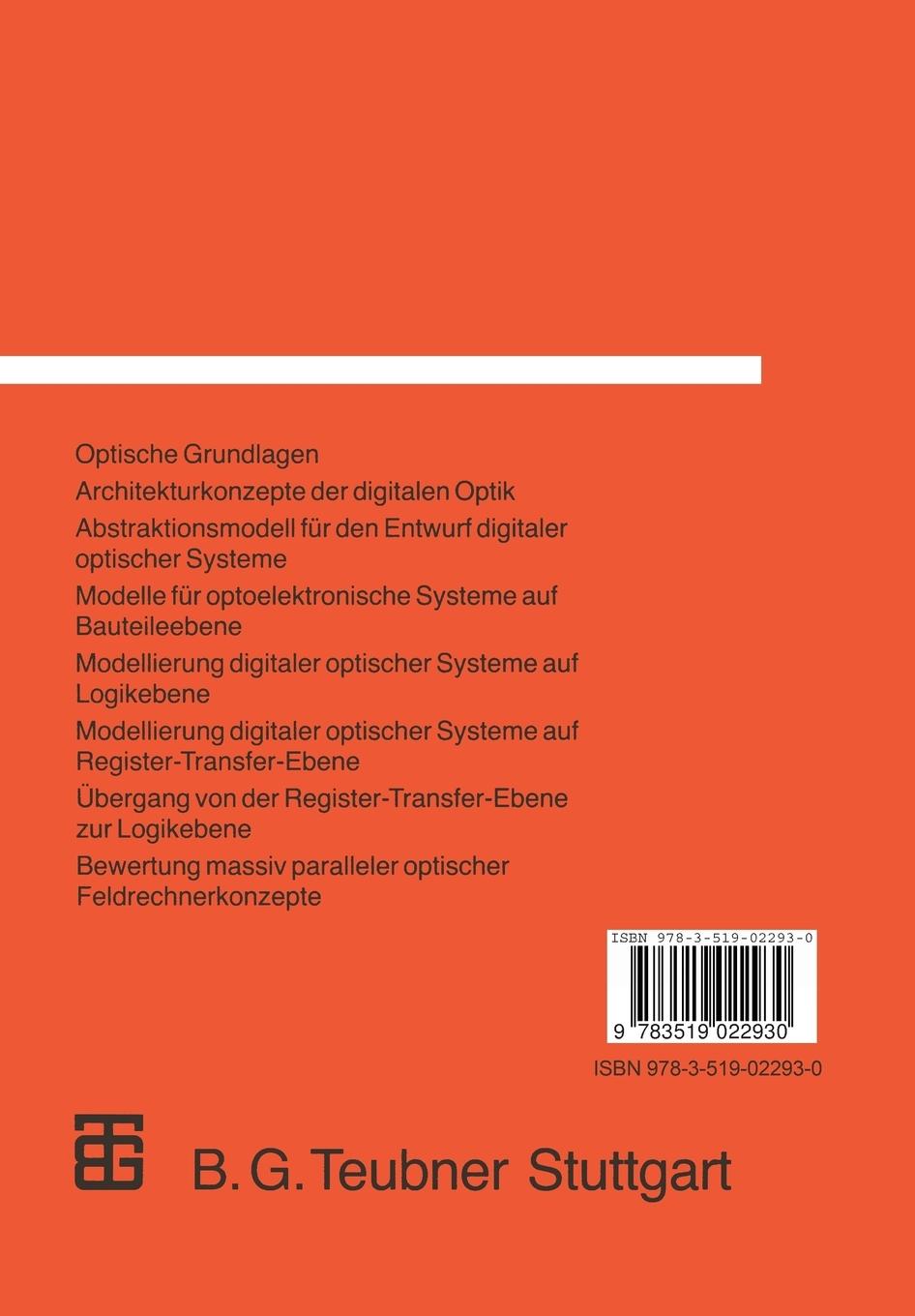 Rückseitencover Parallele digitale optische Recheneinheiten