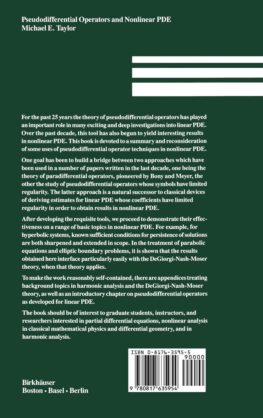 Rückseitencover Pseudodifferential Operators and Nonlinear PDE