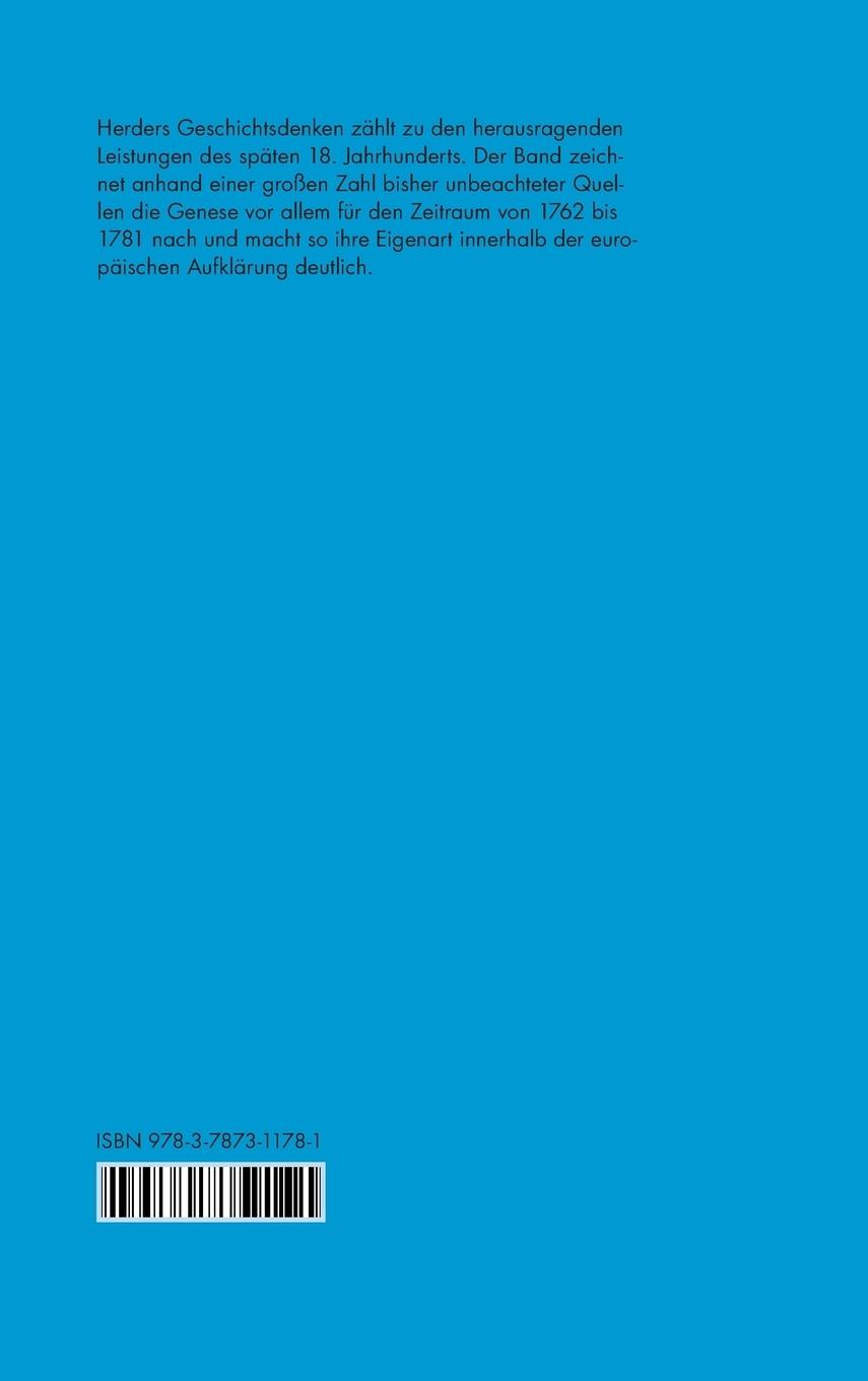 Rückseitencover Johann Gottfried Herders Kulturentstehungslehre