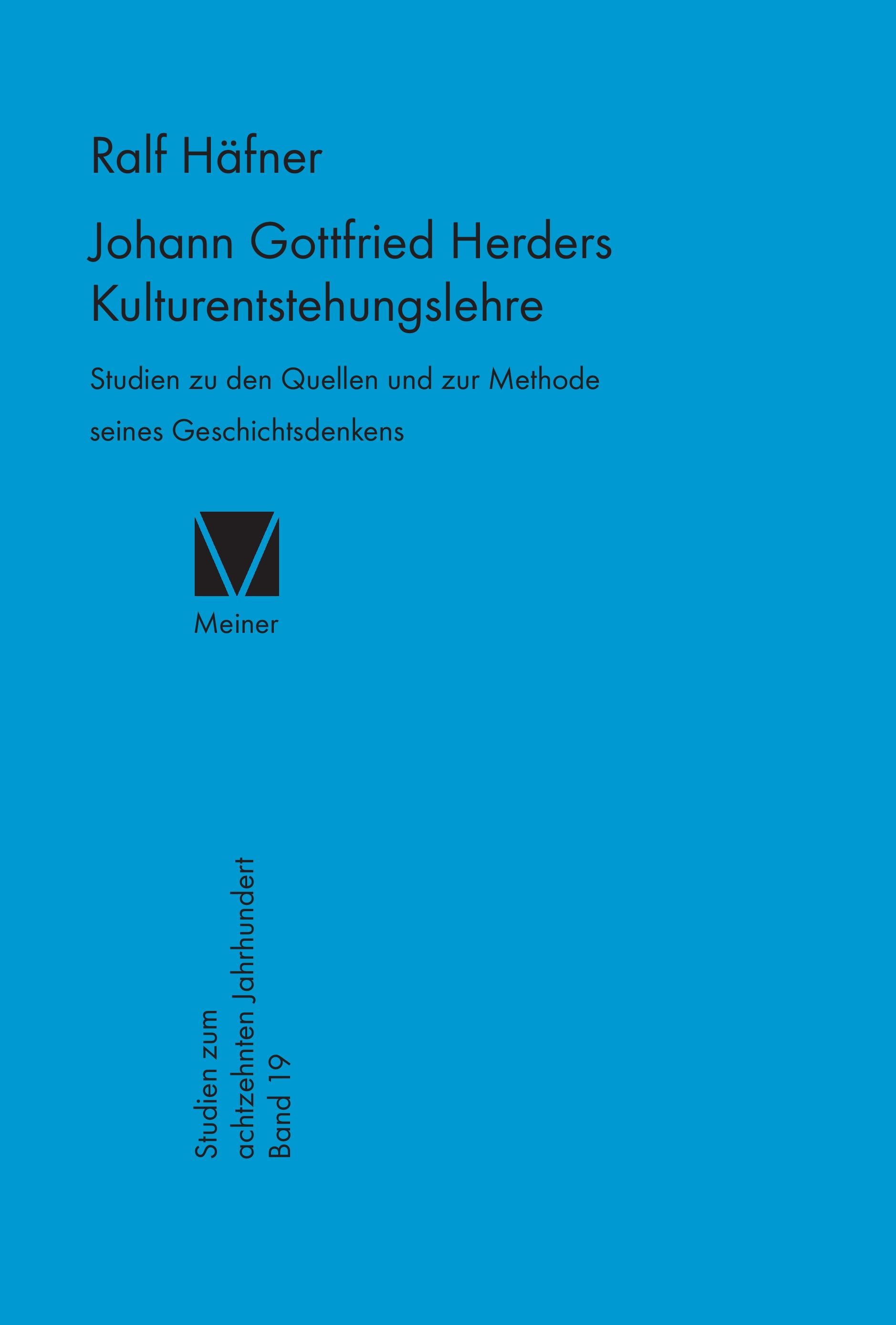 Vorderes Coverbild Johann Gottfried Herders Kulturentstehungslehre