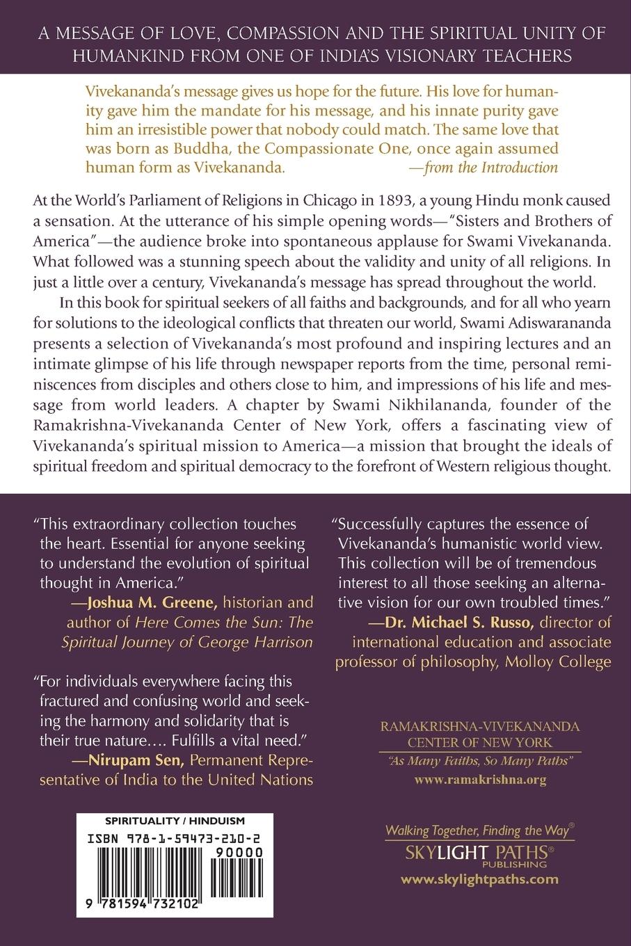 Rückseitencover Vivekananda, World Teacher