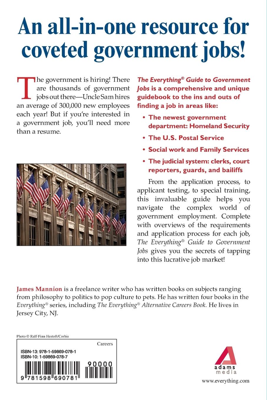 Rückseitencover The Everything Guide to Government Jobs
