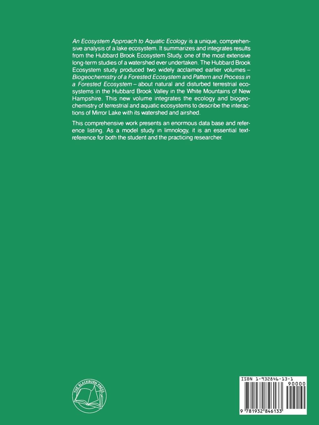 Rückseitencover An Ecosystem Approach to Aquatic Ecology