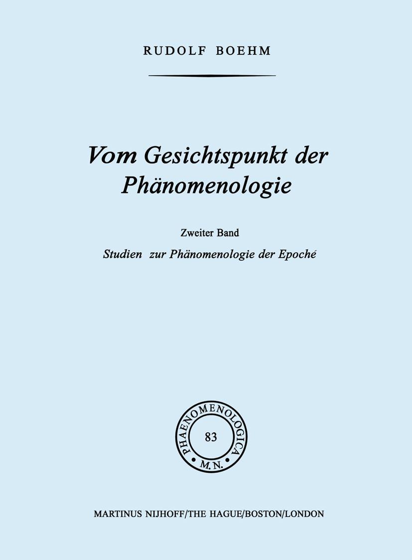 Vorderes Coverbild Vom Gesichtspunkt Der Phänomenologie