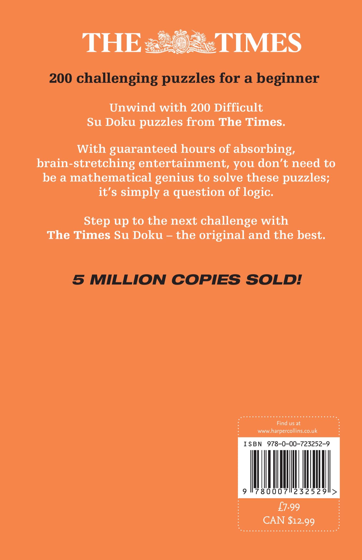 Rückseitencover The Times Difficult Su Doku