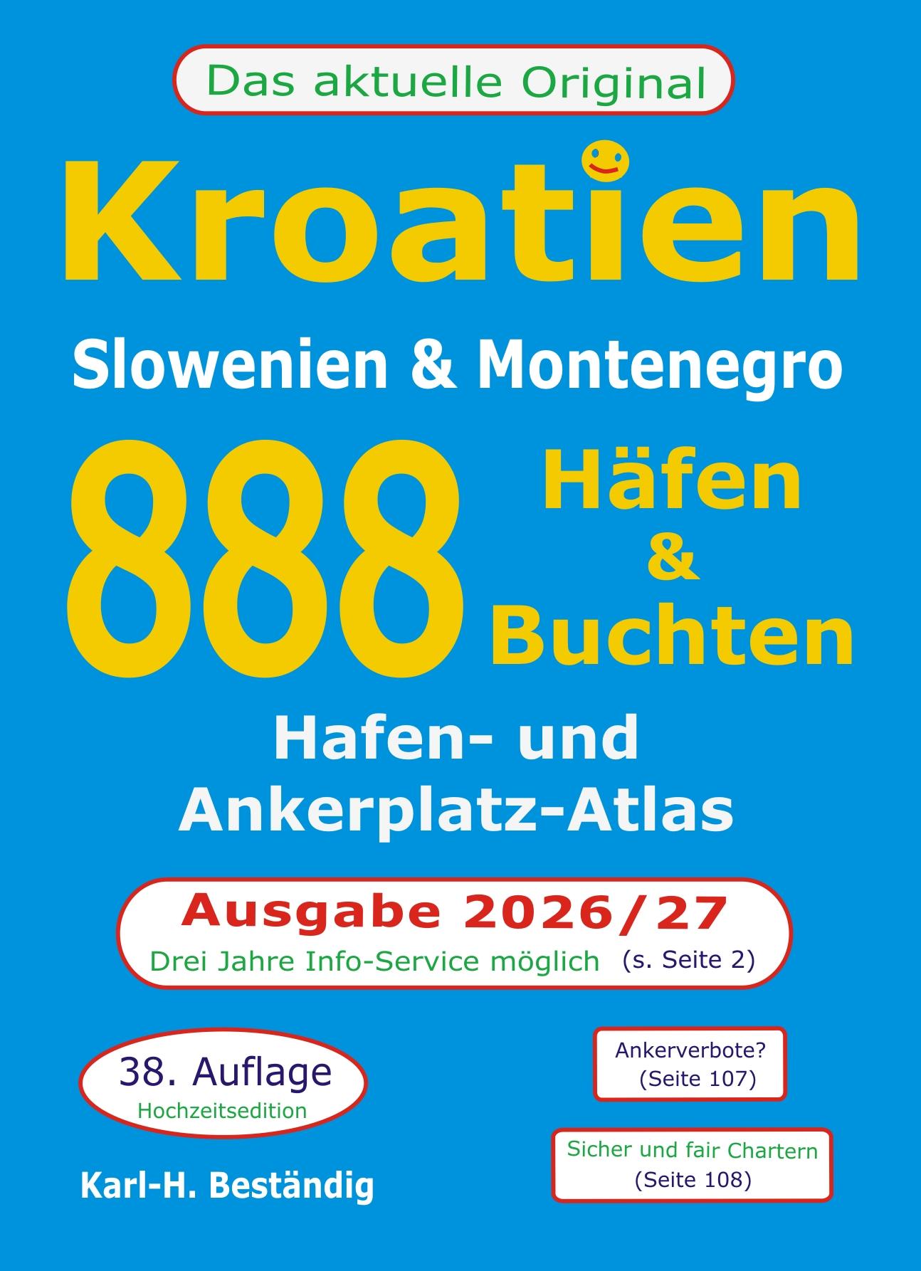 Vorderes Coverbild Kroatien - 888 Häfen und Buchten, 38. Auflage!