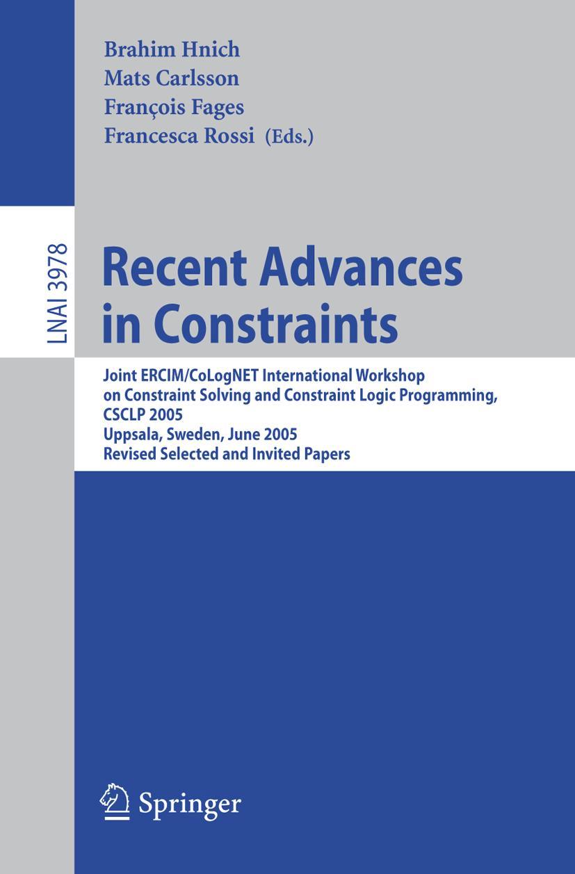 Vorderes Coverbild Recent Advances in Constraints