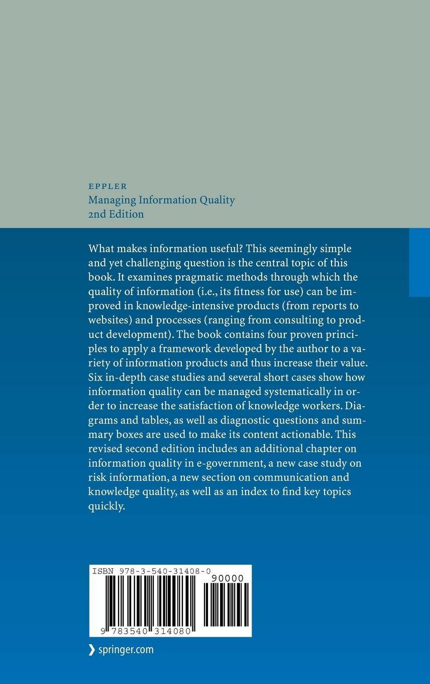 Rückseitencover Managing Information Quality