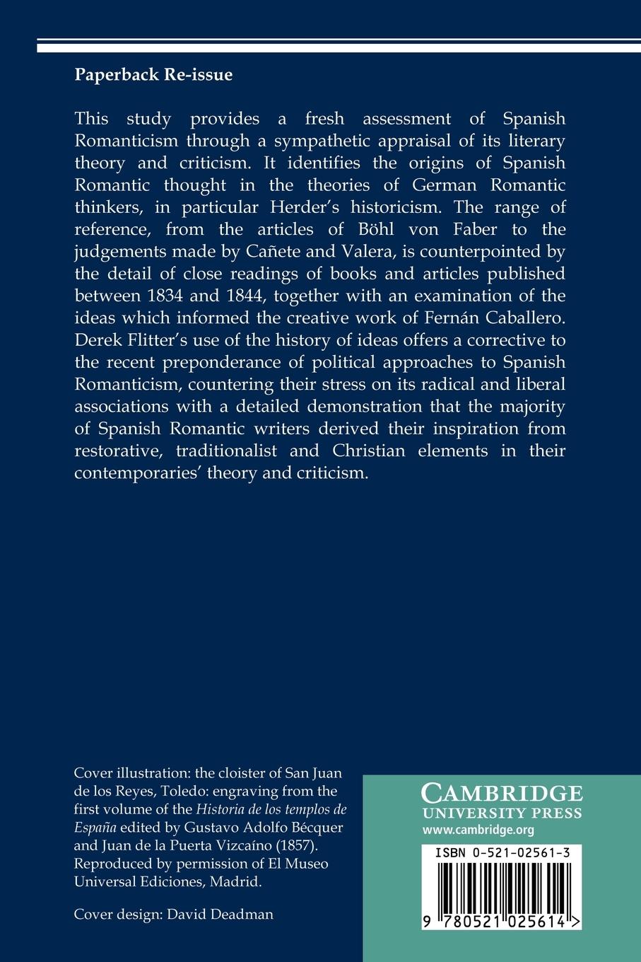 Rückseitencover Spanish Romantic Literary Theory and Criticism