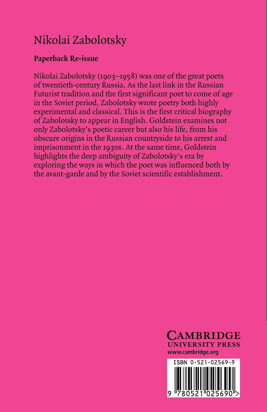Rückseitencover Nikolai Zabolotsky