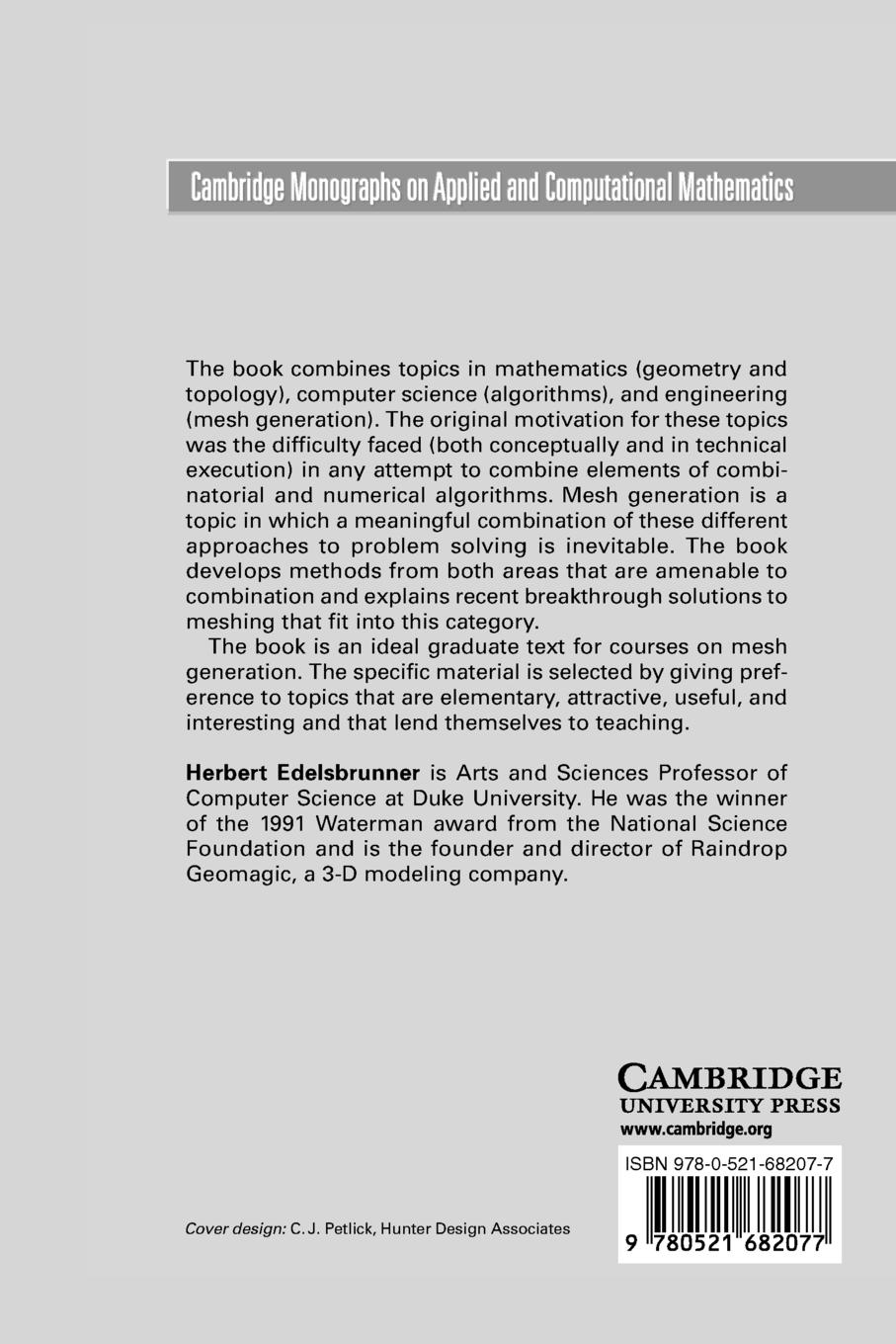 Rückseitencover Geometry and Topology for Mesh Generation