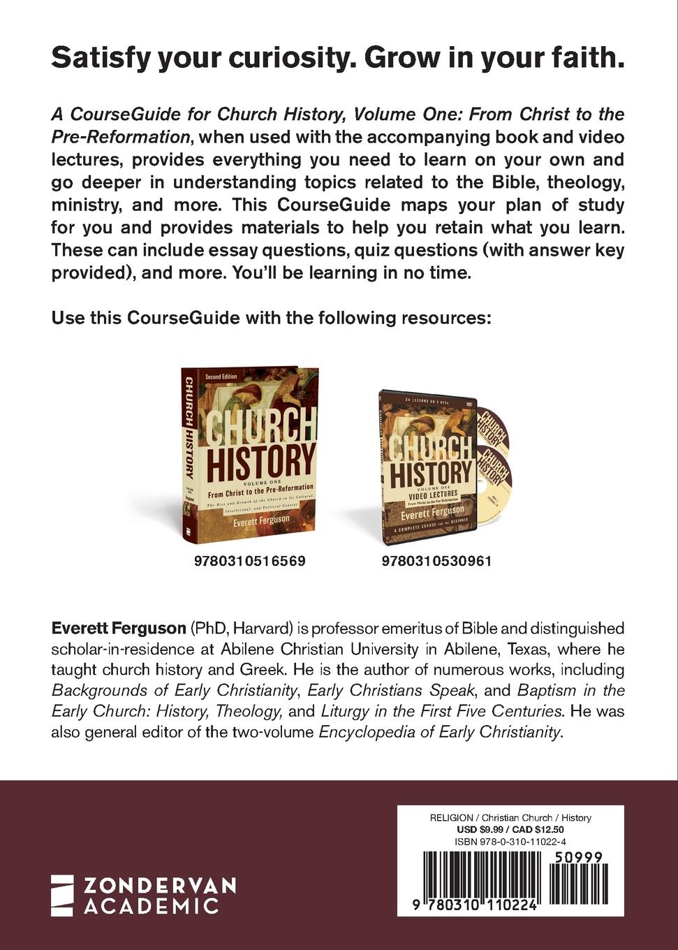 Rückseitencover CourseGuide for Church History, Volume One