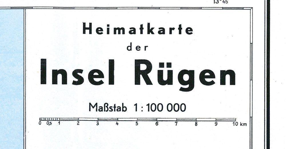 Beispielinhalt (Bild) Historische Karte: Insel Rügen 1949 (gerollt)