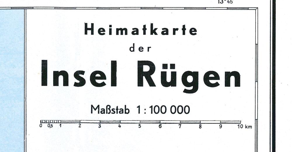 Beispielinhalt (Bild) Historische Karte: Insel Rügen 1949 (gerollt)